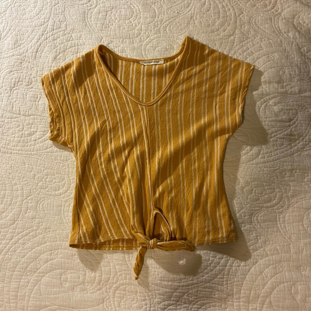 Yellow Front Knot Top